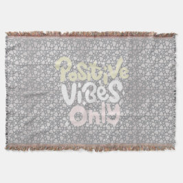 Positieve vibes alleen neutraal kleur boho stijl deken