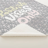 Positieve vibes alleen neutraal kleur boho stijl sherpa deken (3/4)