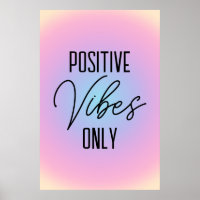Positieve Vibes alleen pastel roze gradiënt