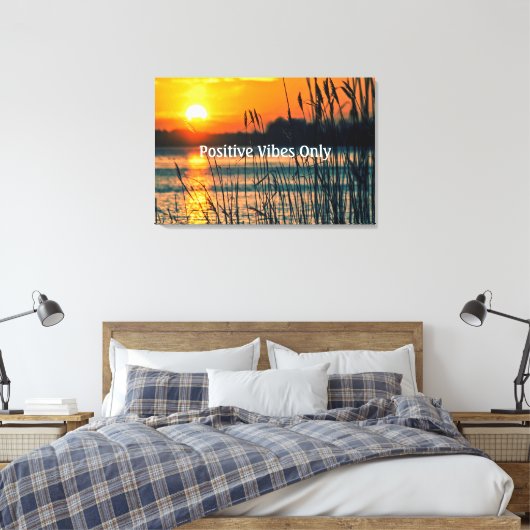 Positieve Vibes alleen Waterside Sunrise / Sunset  Canvas Afdruk (Insitu (Slaapkamer))