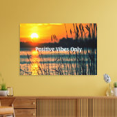 Positieve Vibes alleen Waterside Sunrise / Sunset Canvas Afdruk (Insitu (Woonkamer))