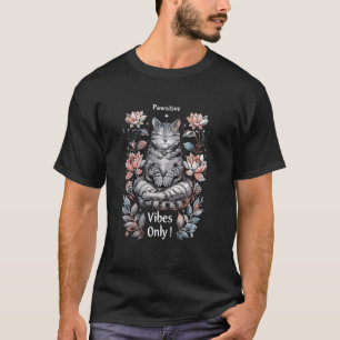 Positieve Vibes Alleen Yoga Houdingen Kitten Kat 1 T-shirt