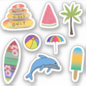 POSITIEVE VIBES BEACH HOLIDAAG STICKER (Voorkant)