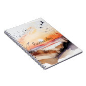 Positieve Vibes Beach Sunset with Birds Notitieboek (Rechterzijde)