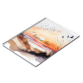 Positieve Vibes Beach Sunset with Birds Notitieboek (Linkerzijde)