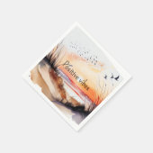 Positieve Vibes Beach Sunset with Birds Servet (Hoek)