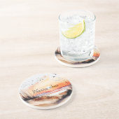 Positieve Vibes Beach Sunset with Birds Zandsteen Onderzetter (Zijkant)