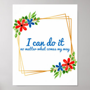 positieve vibes - bevestiging voor werk poster