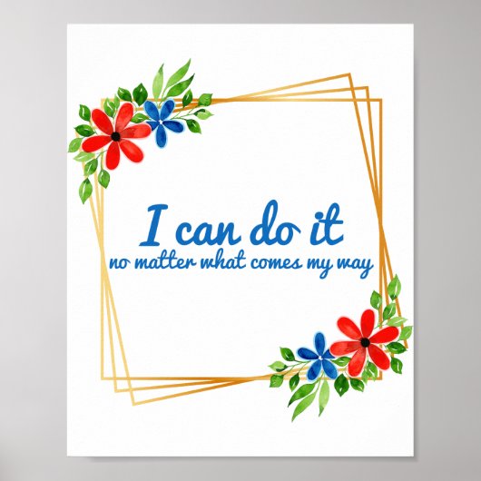 positieve vibes - bevestiging voor werk poster (Voorkant)