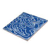Positieve Vibes Bold Blue White Abstract Tegeltje (Zijkant)