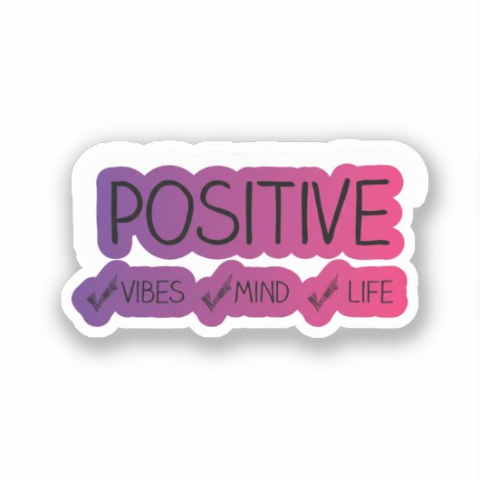 Positieve Vibes Cute Sticker – Authentiek Kawaii M (Voorkant)