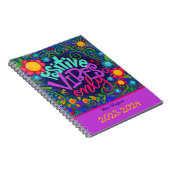 Positieve Vibes Gepersonaliseerde Leraar Leuke Blo Notitieboek (Rechterzijde)