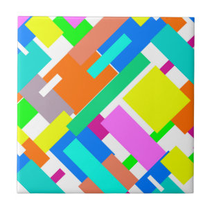 Positieve Vibes Happy Colors Abstracte Art Blokken Tegeltje