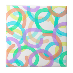 Positieve Vibes Happy Pastel Colors Abstracte kuns Tegeltje