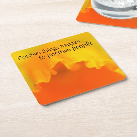Positieve Vibes Inspirerend Geel Citaat Daffodil Kartonnen Onderzetters (Schuin)