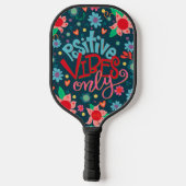 Positieve Vibes Inspirivity Leuk Modern Floral Pickleball Paddle (Achterkant)