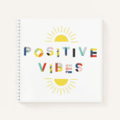 Positieve vibes Kleurrijke Abstracte Typografie Notitieboek (Voorkant)