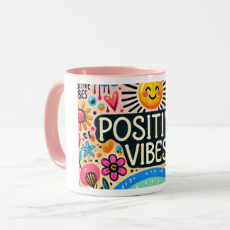 Positieve vibes, kleurrijke Mok
