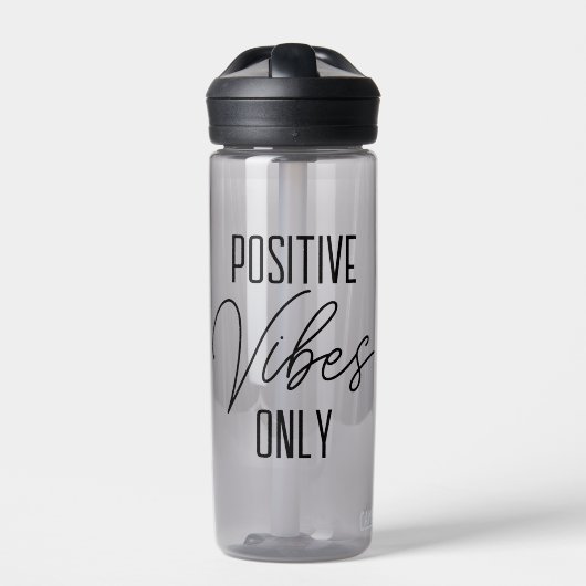 Positieve vibes only typografie waterfles (Voorkant)