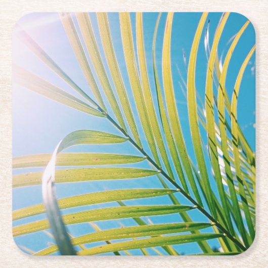 Positieve Vibes Palmboom Blad Onderzetter (Voorkant)