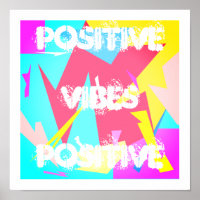 Positieve Vibes Pastel Colors Abstract Art Poster