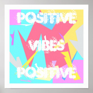 Positieve Vibes Pastel Colors Abstract Art Poster