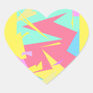 Positieve Vibes Pastel Colors Abstract Hart Sticker