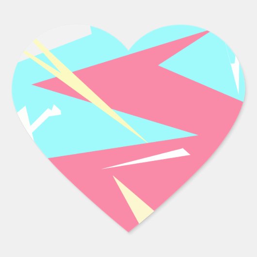 Positieve Vibes Pastel Colors Abstract Hart Sticker (Voorkant)