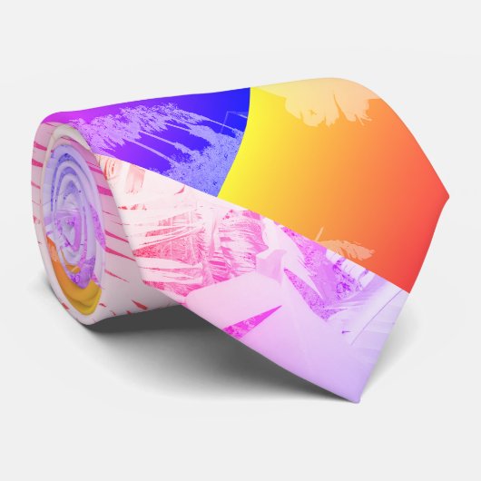 Positieve Vibes Pastel Colors Palm Trees Stropdas (Opgerold)