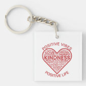 Positieve Vibes Positief leven Acrylische Sleutelh Sleutelhanger (voorkant)
