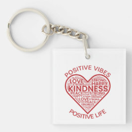 Positieve Vibes Positief leven Acrylische Sleutelh Sleutelhanger