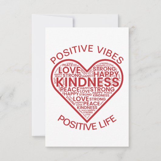 Positieve Vibes Positief Leven Flat Kaart (Voorkant)