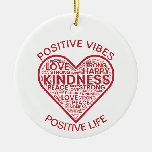 Positieve Vibes Positief Leven Ornament (Voorkant)