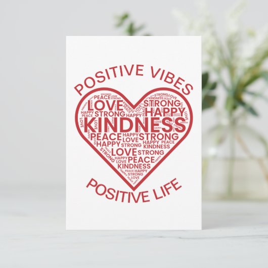 Positieve Vibes Positief Leven Plat Kaart (Staand voorkant)