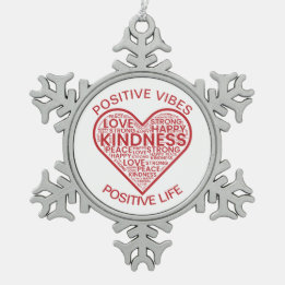 Positieve Vibes Positief Leven Tin Sneeuwvlok Ornament