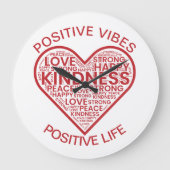 Positieve Vibes Positief Leven Wandklok (Voorkant)