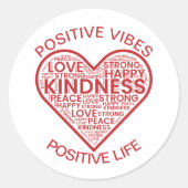 Positieve Vibes Positieve Life-Sticker Ronde Sticker (Voorkant)
