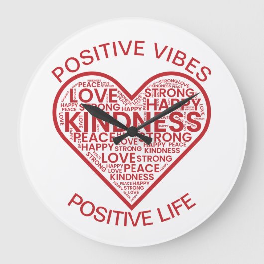 Positieve Vibes Positieve wandklok (Voorkant)