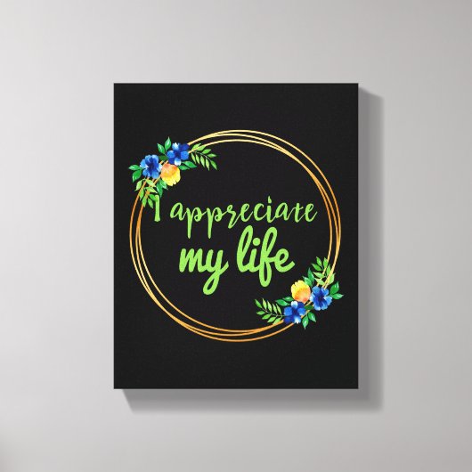 positieve vibes quotes voor leven en werk canvas afdruk (Voorkant)