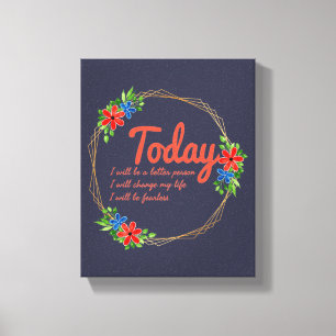 positieve vibes quotes voor succes canvas afdruk