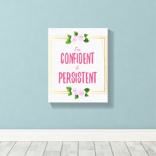 positieve vibes quotes voor succes canvas afdruk (Insitu (Houten vloer))