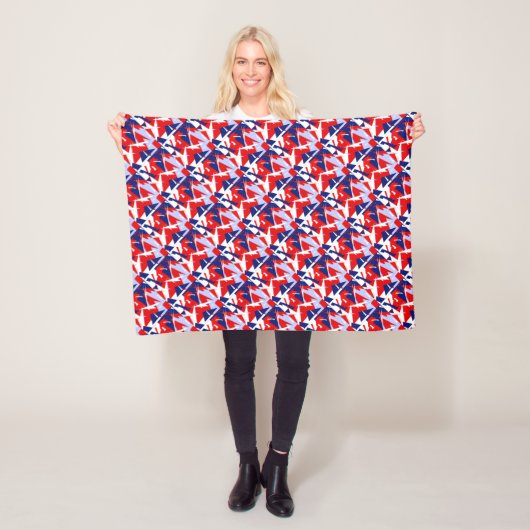 Positieve Vibes Red Blue Fleece Deken (In situ)