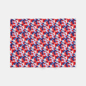 Positieve Vibes Red Blue Fleece Deken (Voorkant (Horizontaal))