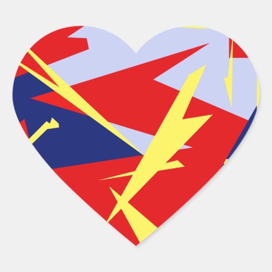 Positieve Vibes Red Blue Hart Sticker (Voorkant)