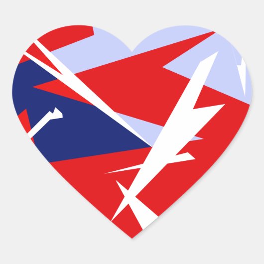 Positieve Vibes Red Blue Hart Sticker (Voorkant)