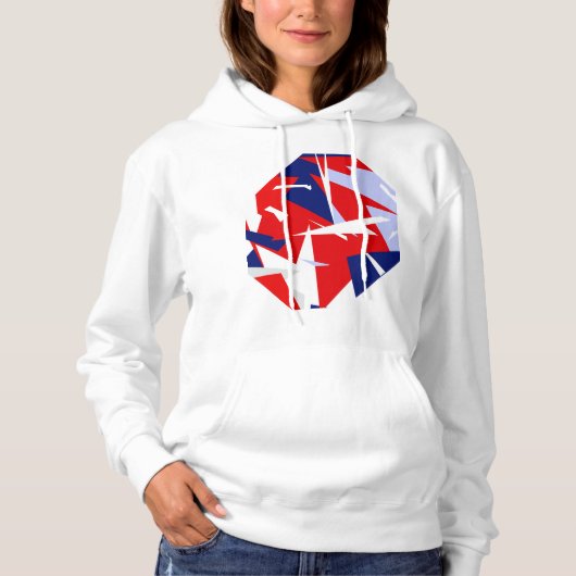 Positieve Vibes Red Blue Hoodie (Voorkant)