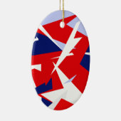 Positieve Vibes Red Blue Keramisch Ornament (Rechts)