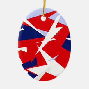 Positieve Vibes Red Blue Keramisch Ornament