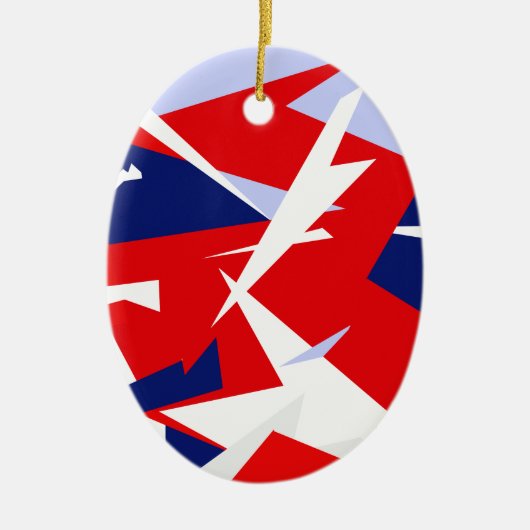 Positieve Vibes Red Blue Keramisch Ornament (Voorkant)