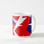 Positieve Vibes Red Blue Koffiemok (Voorkant rechts)